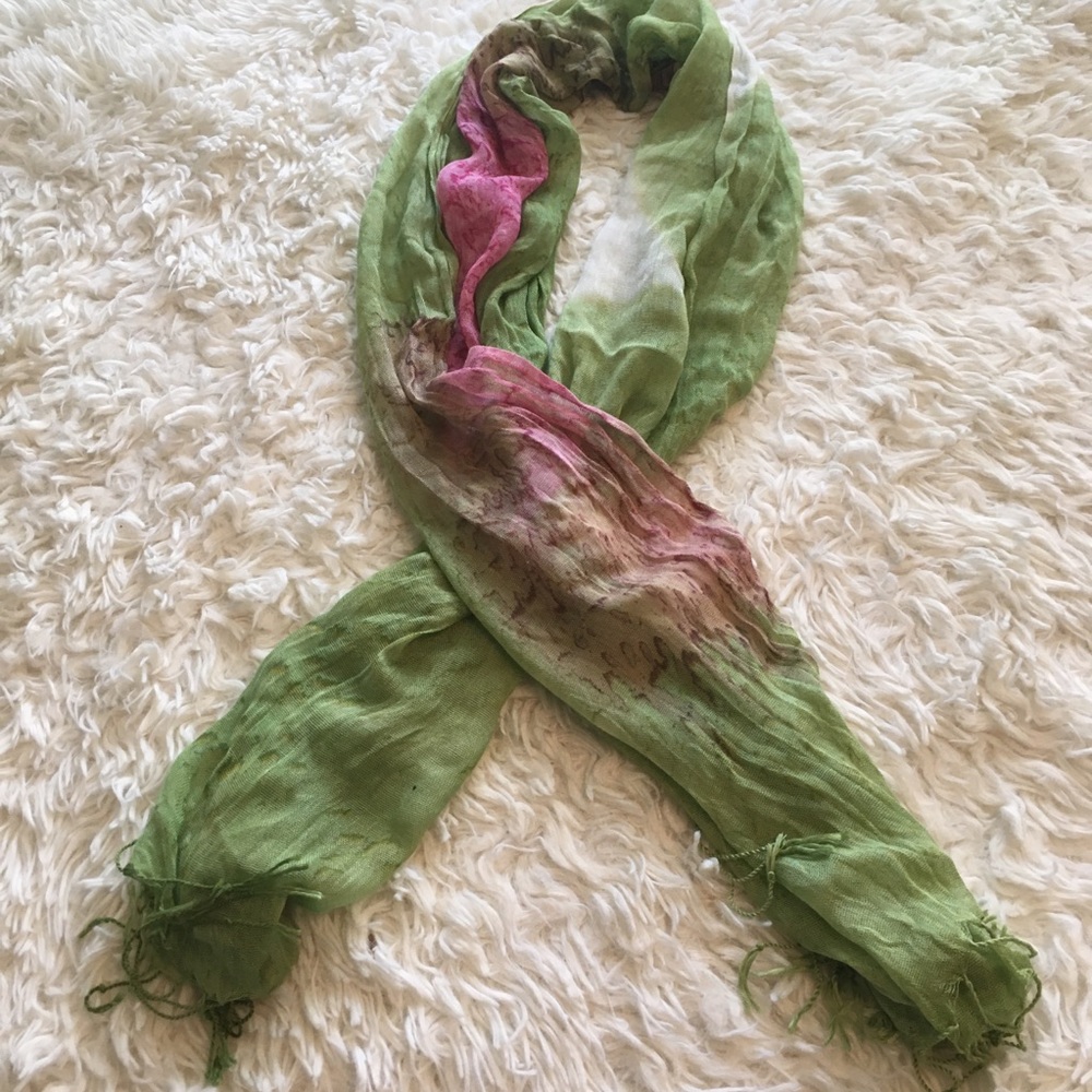 Pink and Green Scarf